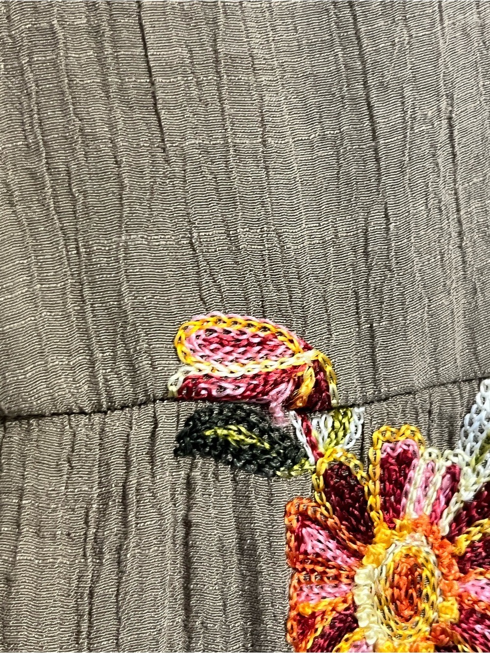 Fig + Flower Anthropologie Embroidered Floral Tiered Midi Dress Large Boho - Picture 6 of 11